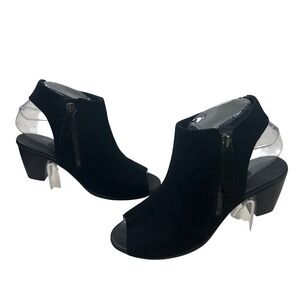 Munro Women's Sandals Black Suede Leather Zip Cage Bootie Open Toe Size‎ 6.5M